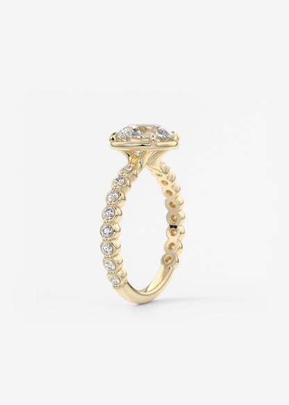 Round Bezel Lab Grown Diamond Engagement Ring