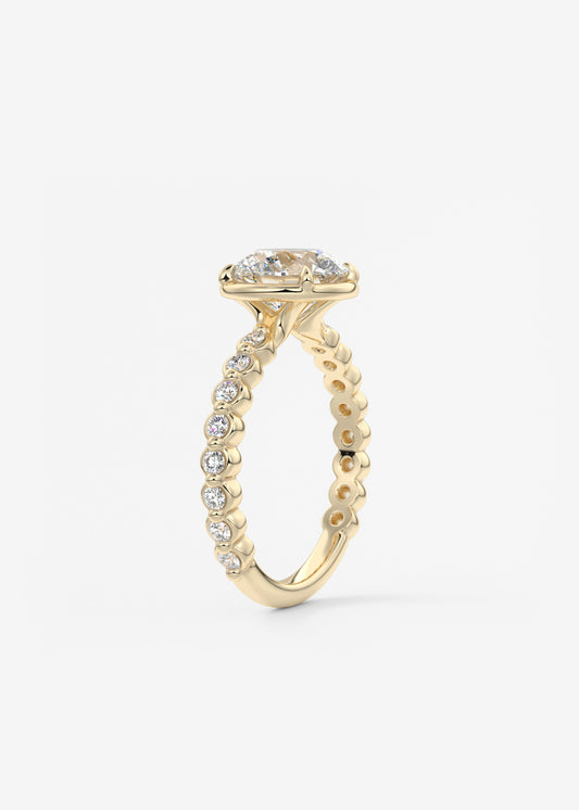 Round Bezel Lab Grown Diamond Engagement Ring