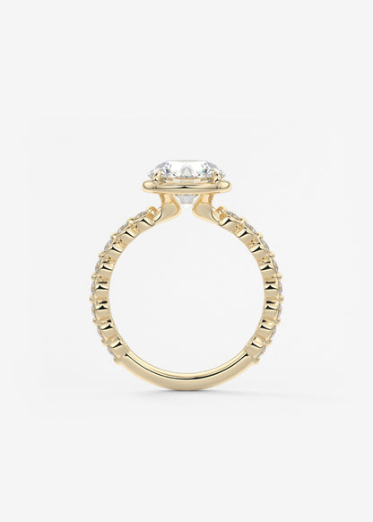 Round Bezel Lab Grown Diamond Engagement Ring