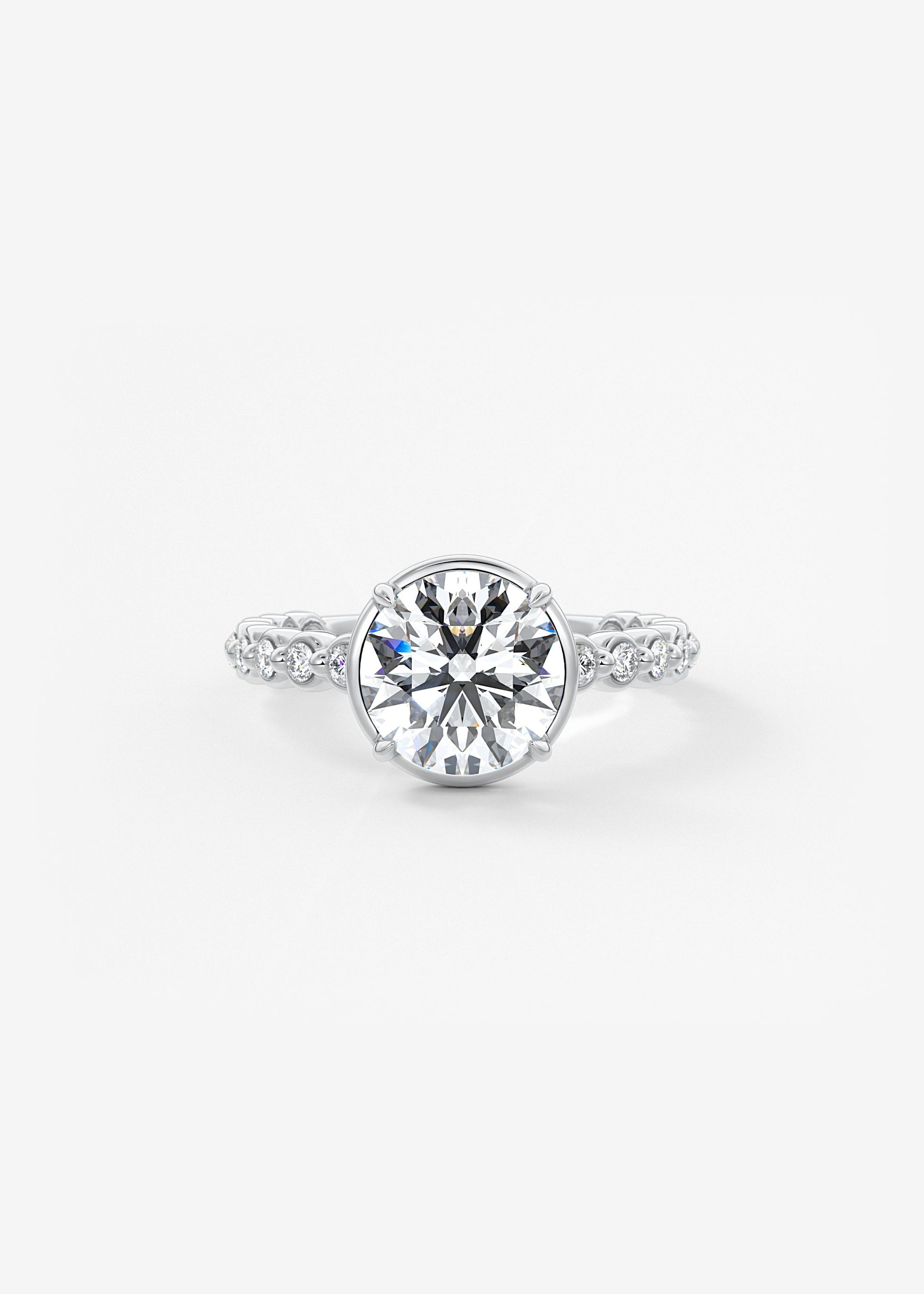 Round Bezel Lab Grown Diamond Engagement Ring