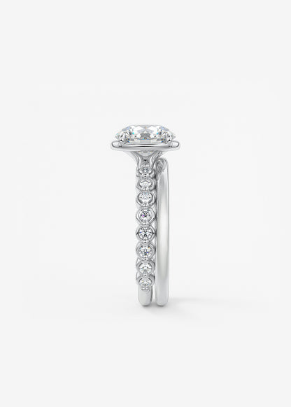 Round Bezel Lab Grown Diamond Engagement Ring