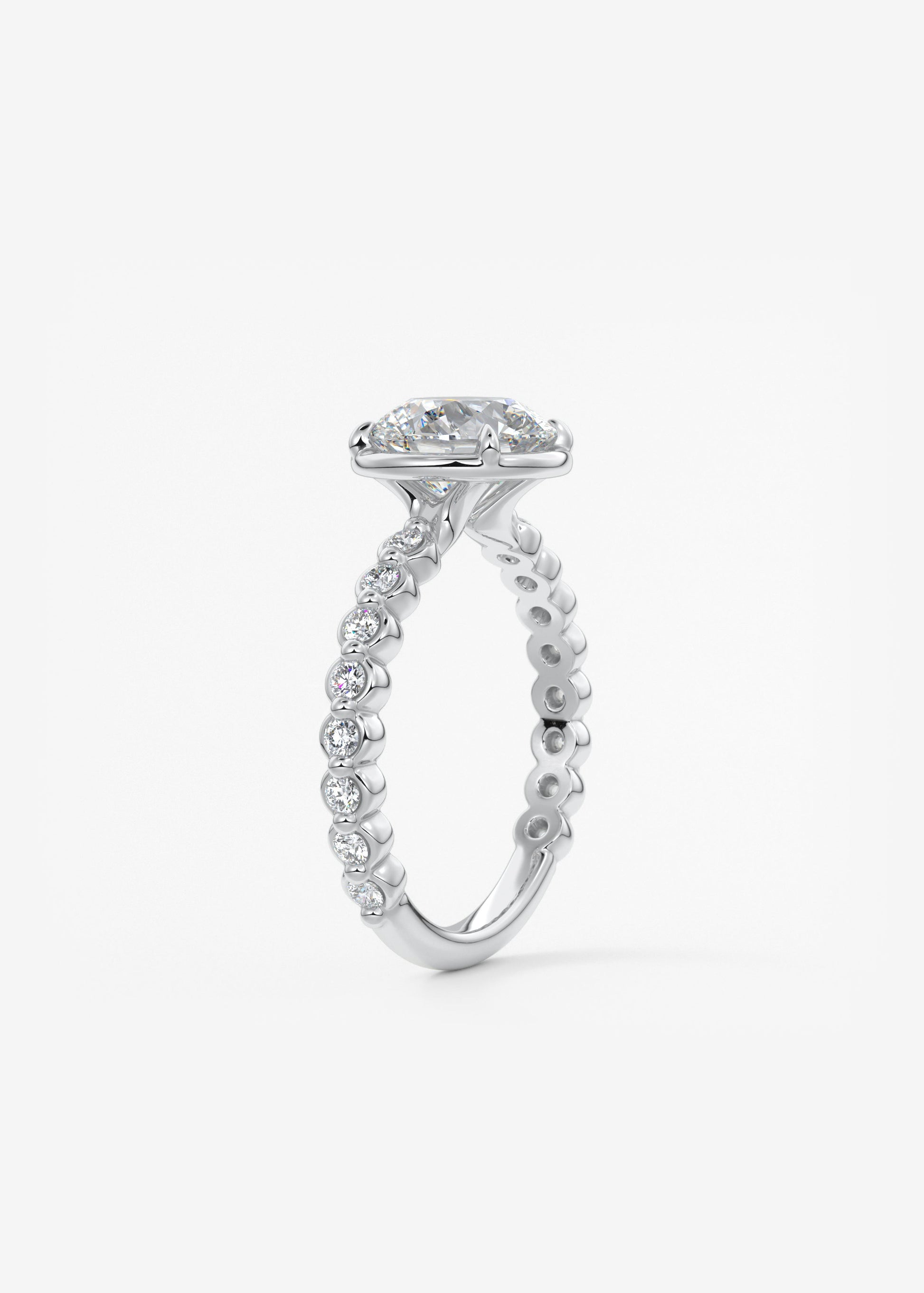 Round Bezel Lab Grown Diamond Engagement Ring