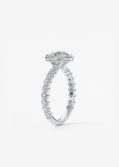 Round Bezel Lab Grown Diamond Engagement Ring