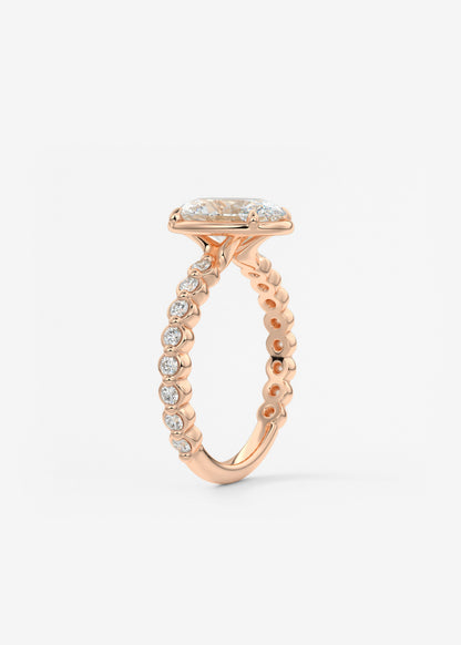 Oval Bezel Lab Grown Diamond Engagement Ring