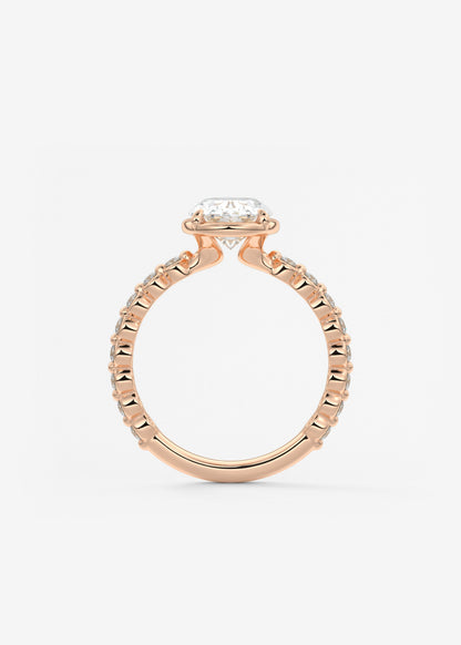Oval Bezel Lab Grown Diamond Engagement Ring