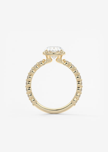 Oval Bezel Lab Grown Diamond Engagement Ring
