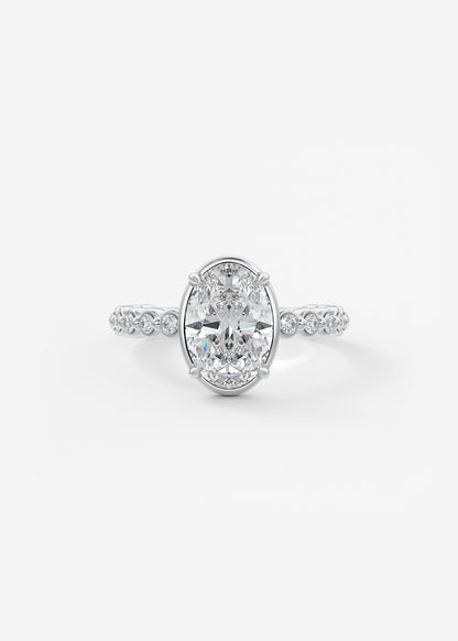 Oval Bezel Lab Grown Diamond Engagement Ring