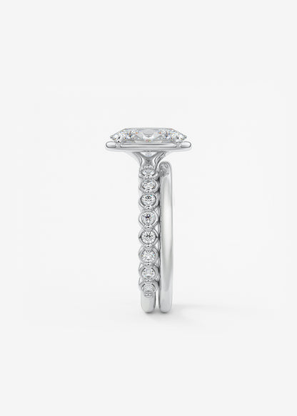 Oval Bezel Lab Grown Diamond Engagement Ring