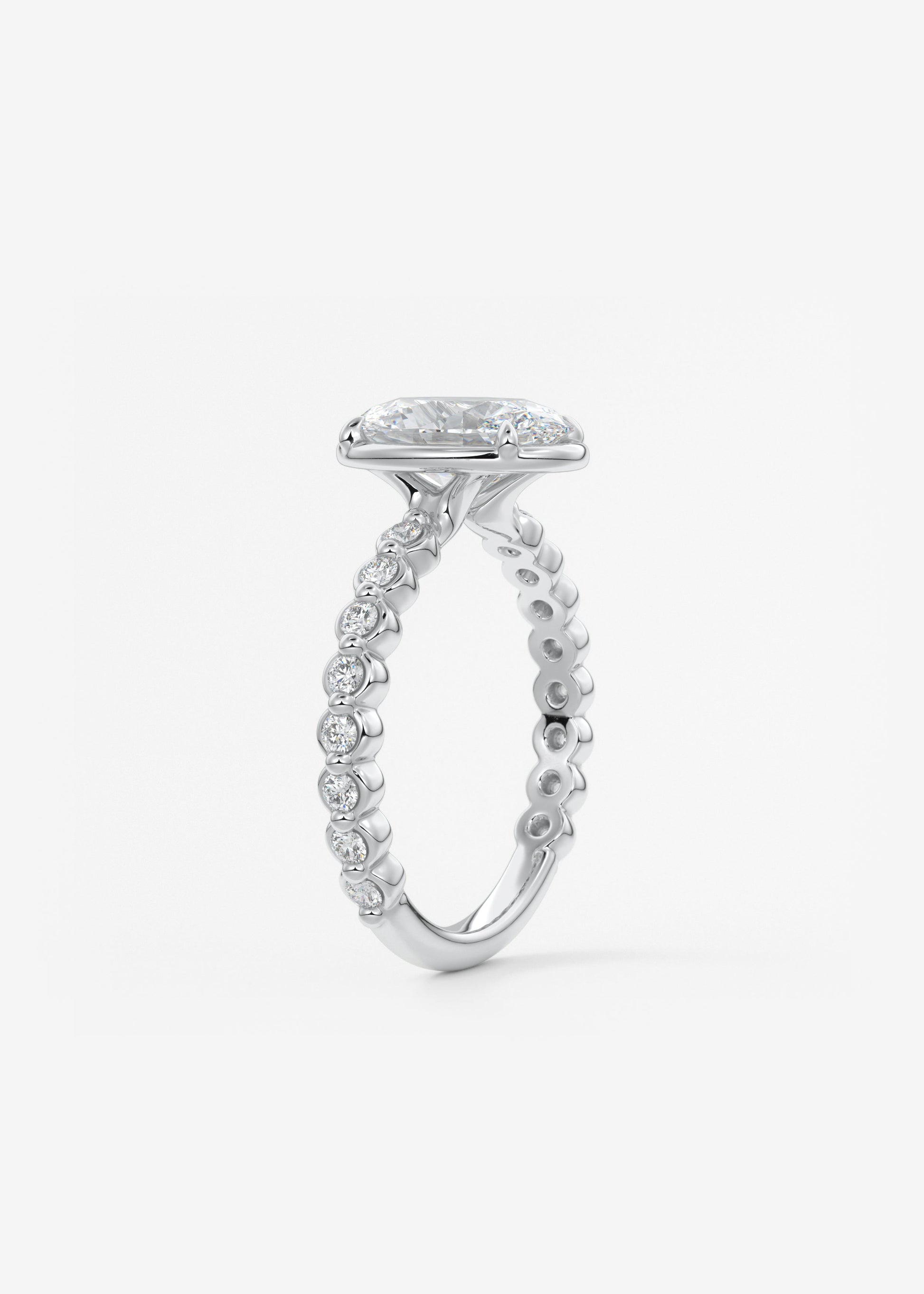 Oval Bezel Lab Grown Diamond Engagement Ring
