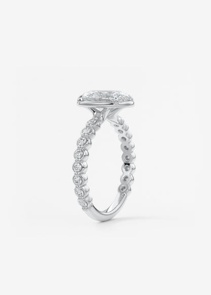 Oval Bezel Lab Grown Diamond Engagement Ring
