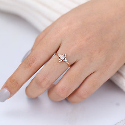Round Cluster Lab-Grown Diamond Engagement Ring