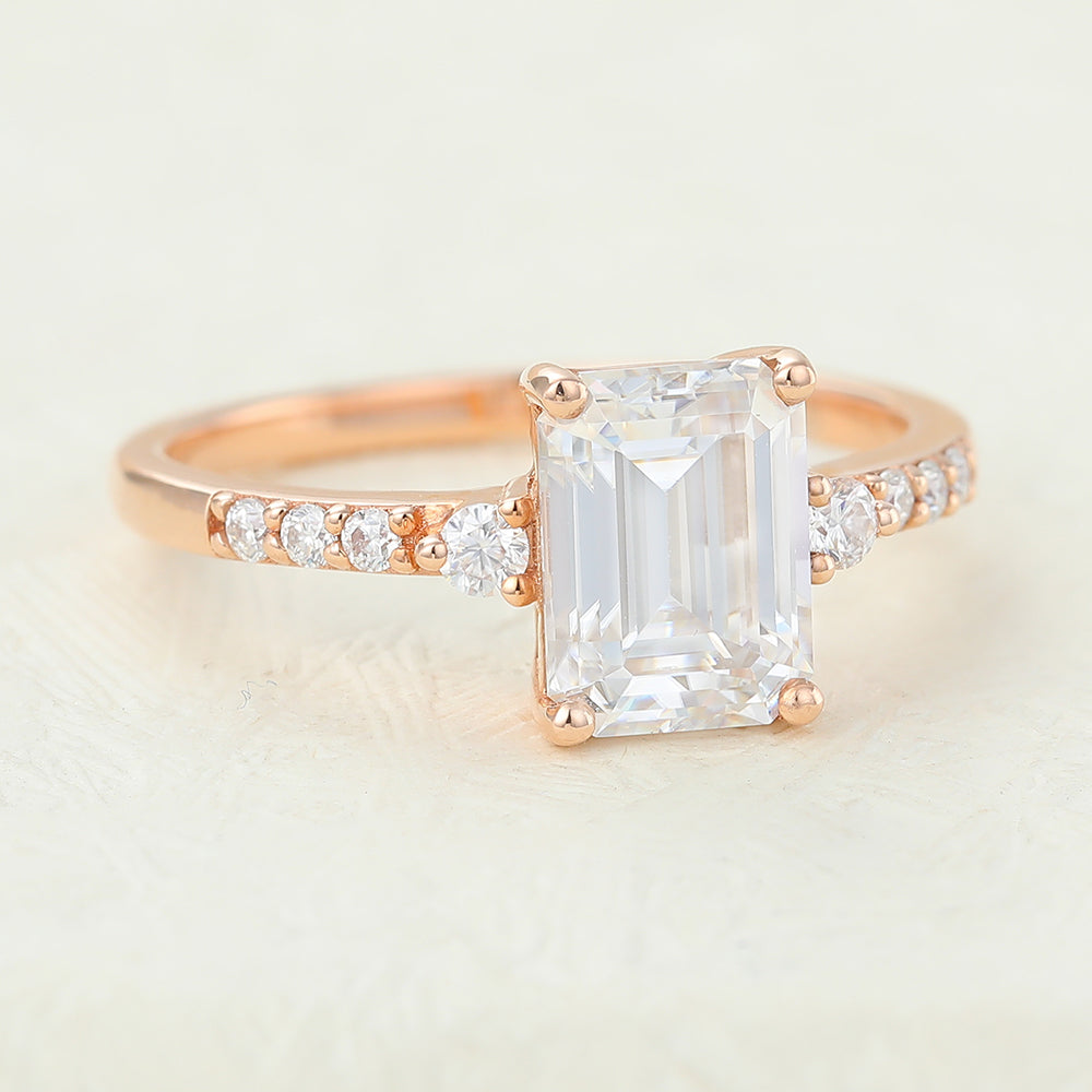 Emerald Pave Lab-Grown Diamond Engagement Ring