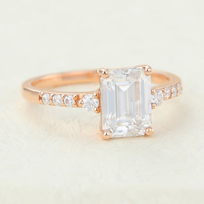 Emerald Pave Lab-Grown Diamond Engagement Ring