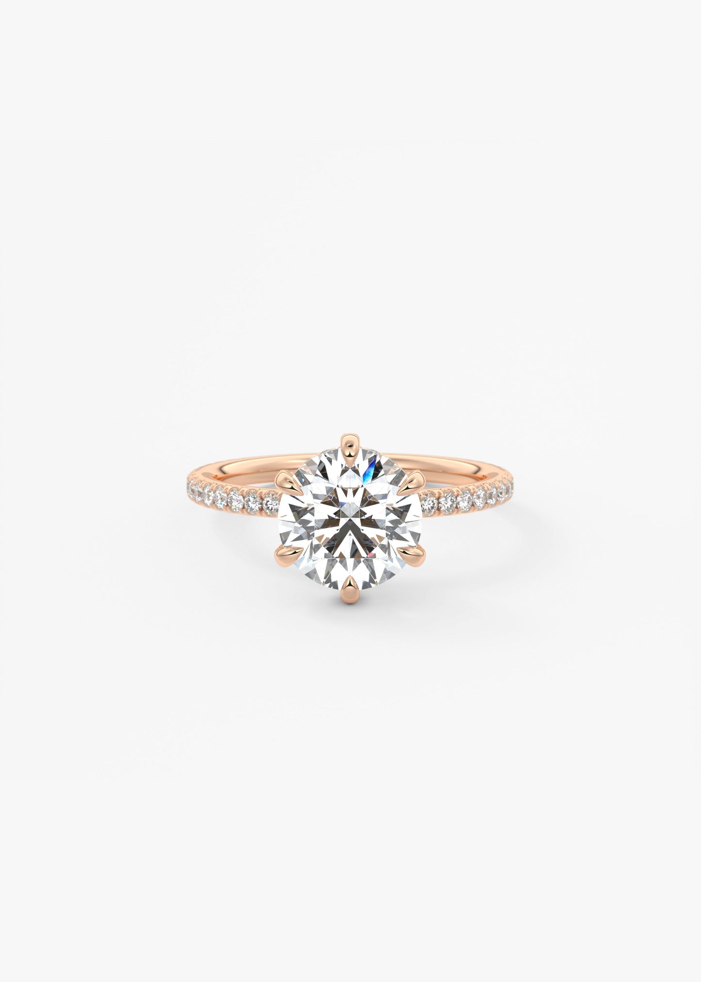 Round Pave Lab Grown Diamond Engagement Ring
