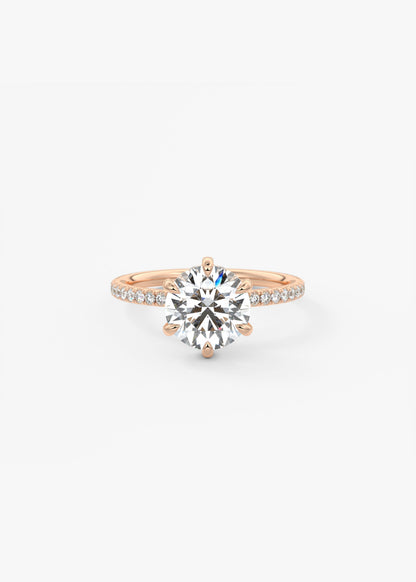 Round Pave Lab Grown Diamond Engagement Ring