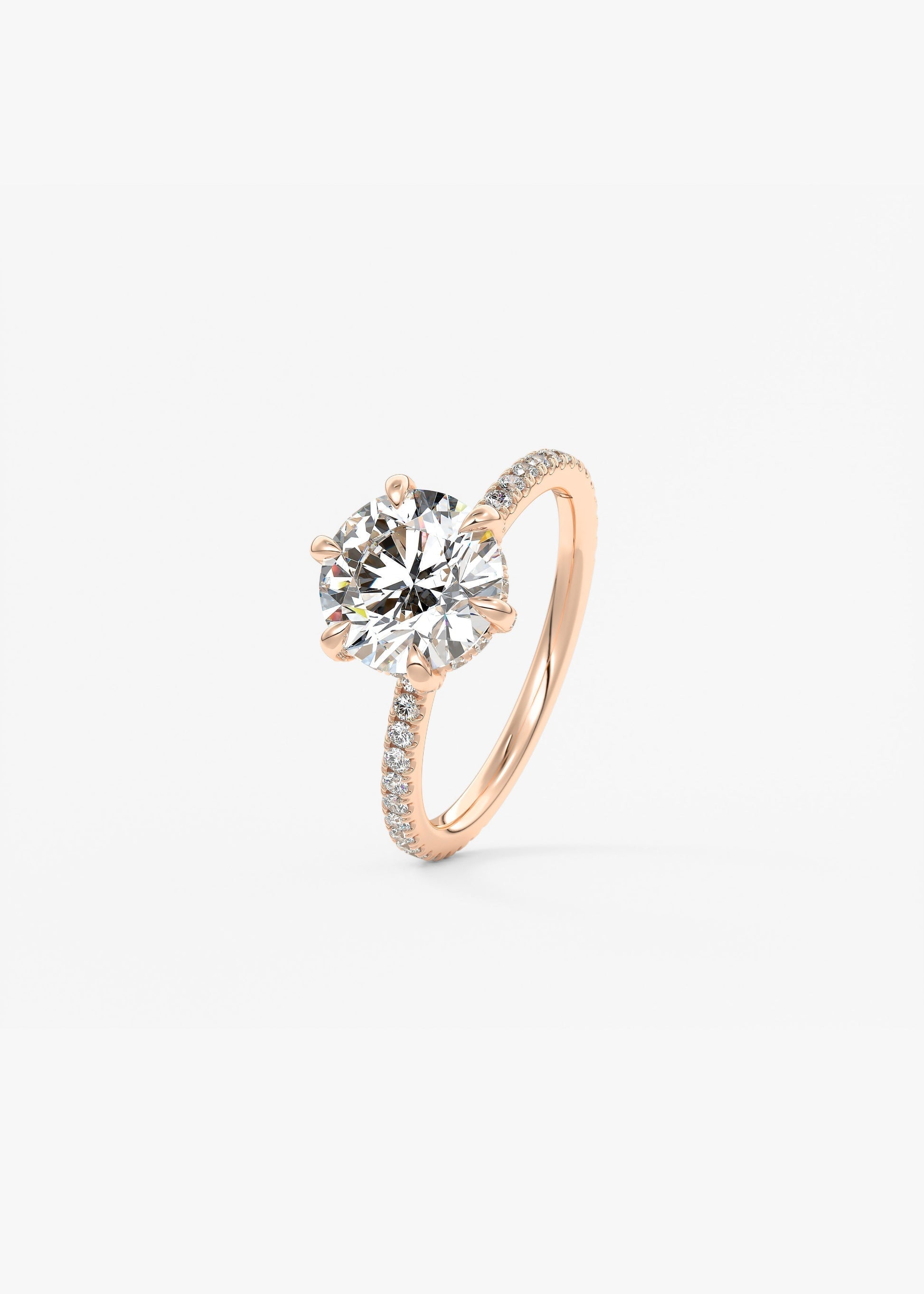 Round Pave Lab Grown Diamond Engagement Ring
