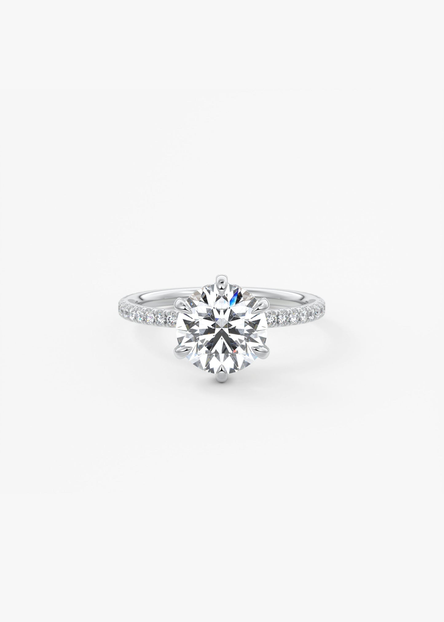 Round Pave Lab Grown Diamond Engagement Ring