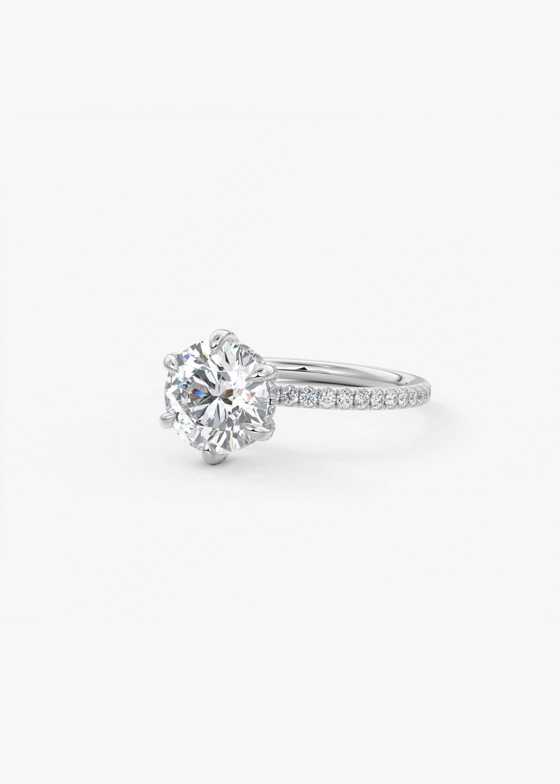 Round Pave Lab Grown Diamond Engagement Ring