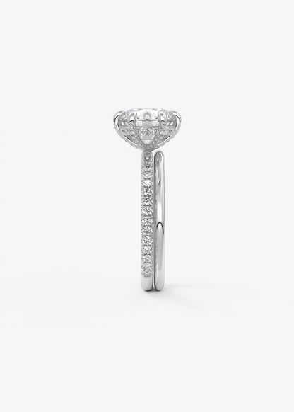 Round Pave Lab Grown Diamond Engagement Ring