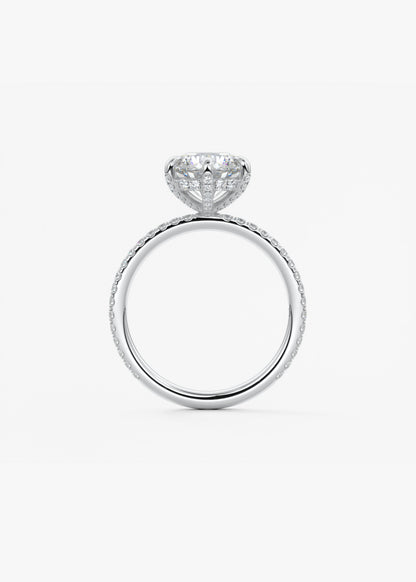 Round Pave Lab Grown Diamond Engagement Ring