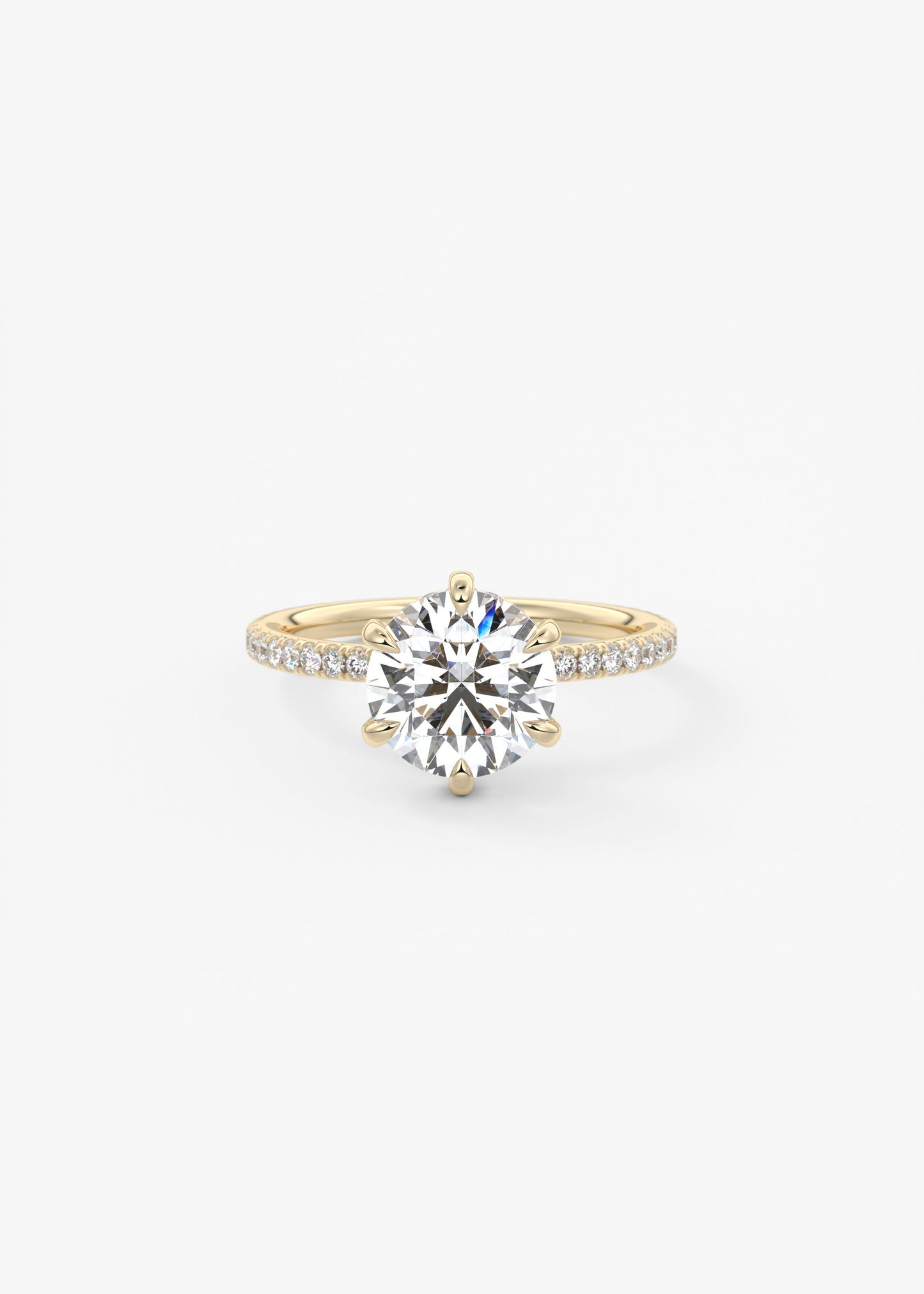 Round Pave Lab Grown Diamond Engagement Ring