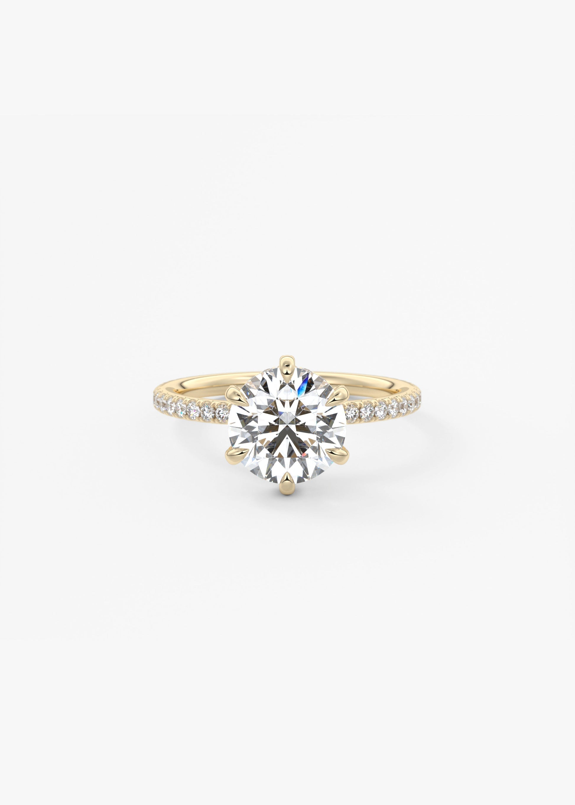 Round Pave Lab Grown Diamond Engagement Ring