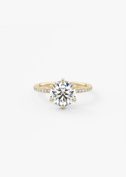Round Pave Lab Grown Diamond Engagement Ring
