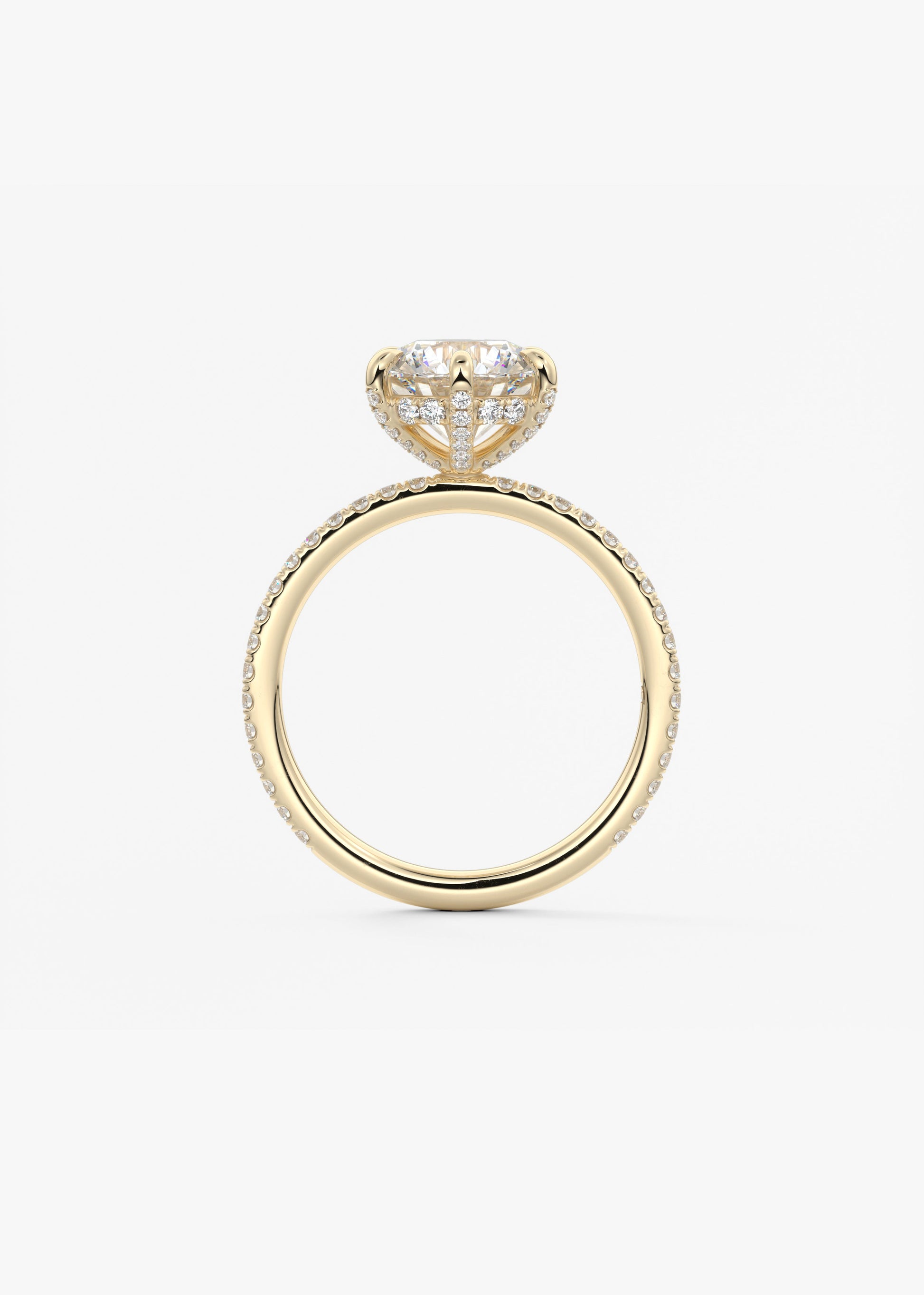 Round Pave Lab Grown Diamond Engagement Ring