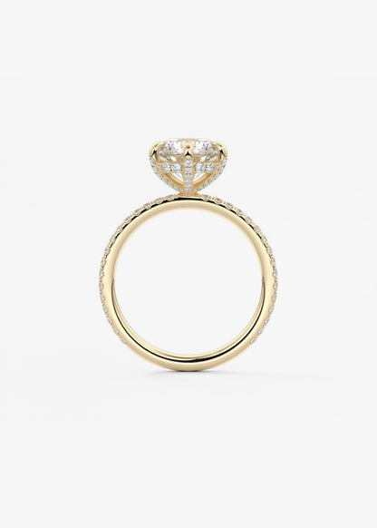 Round Pave Lab Grown Diamond Engagement Ring