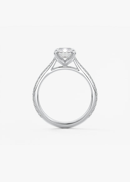 Radiant Pave Cathedral Lab Grown Diamond Engagement Ring