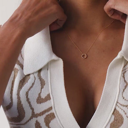 1.0 TCW Round Shape Moissanite Circle Style Necklace