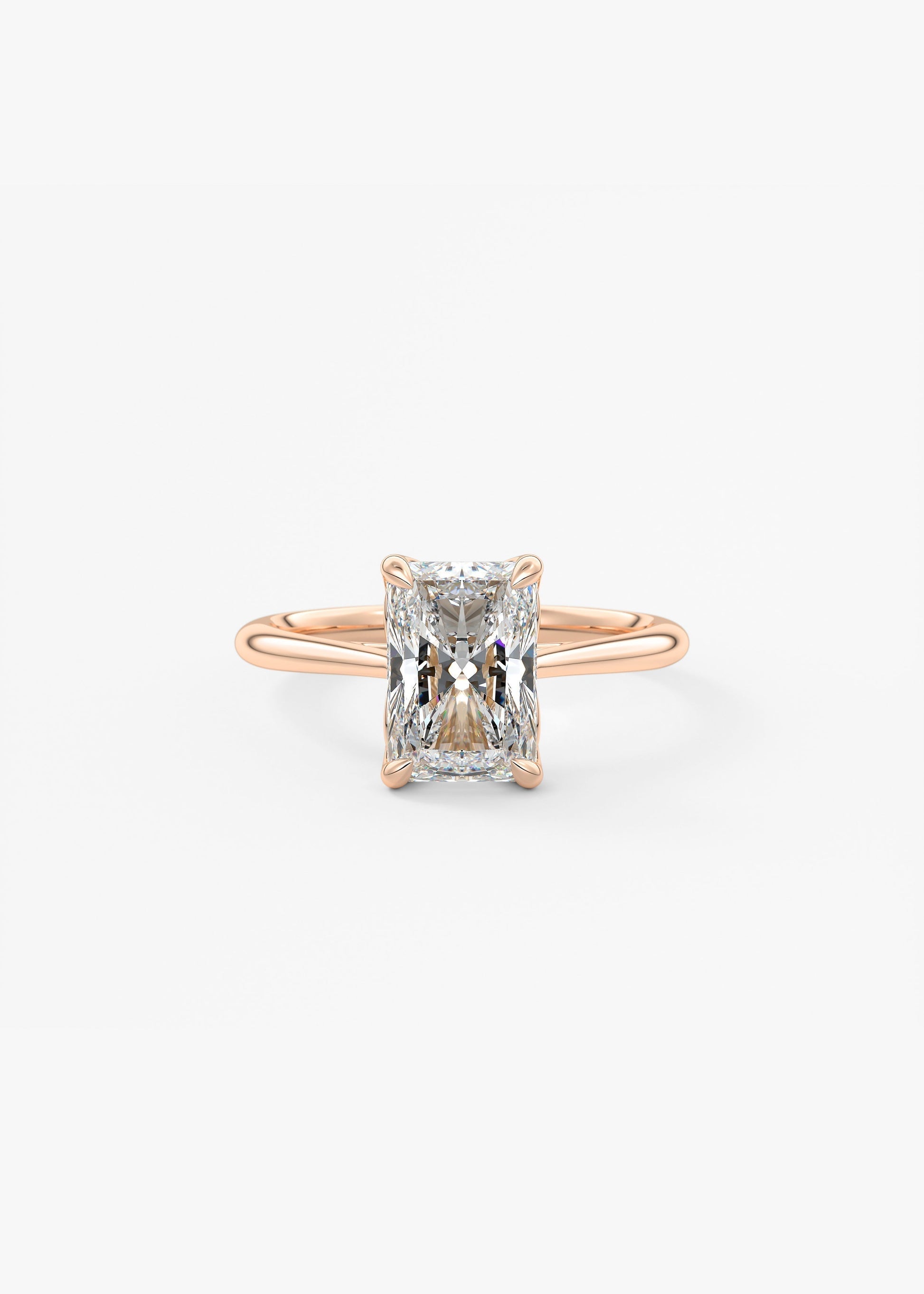 Radiant Solitaire Cathedral Lab Grown Diamond Engagement Ring