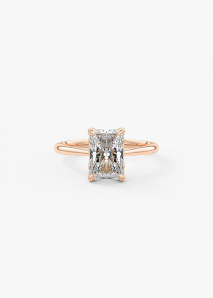 Radiant Solitaire Cathedral Lab Grown Diamond Engagement Ring