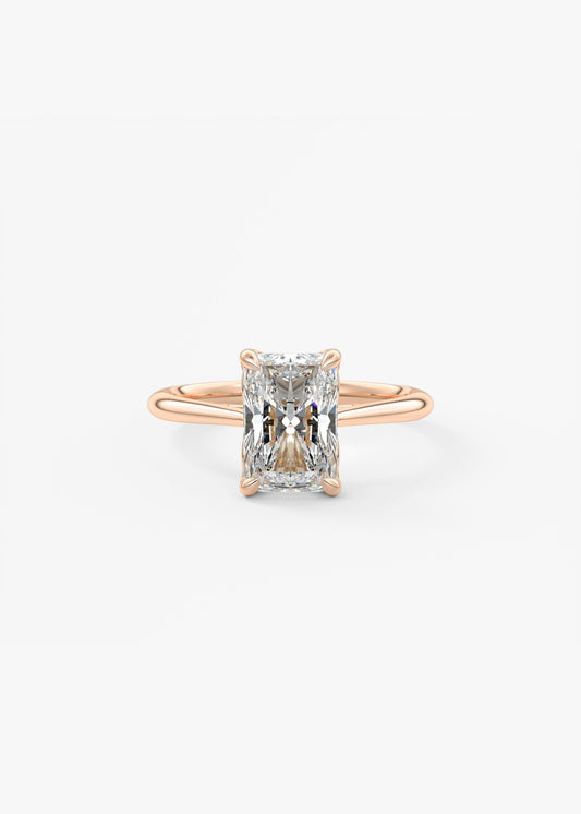 Radiant Solitaire Cathedral Lab Grown Diamond Engagement Ring