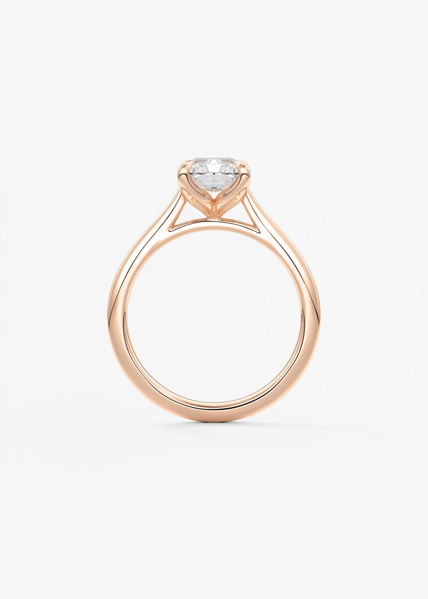 Radiant Solitaire Cathedral Lab Grown Diamond Engagement Ring