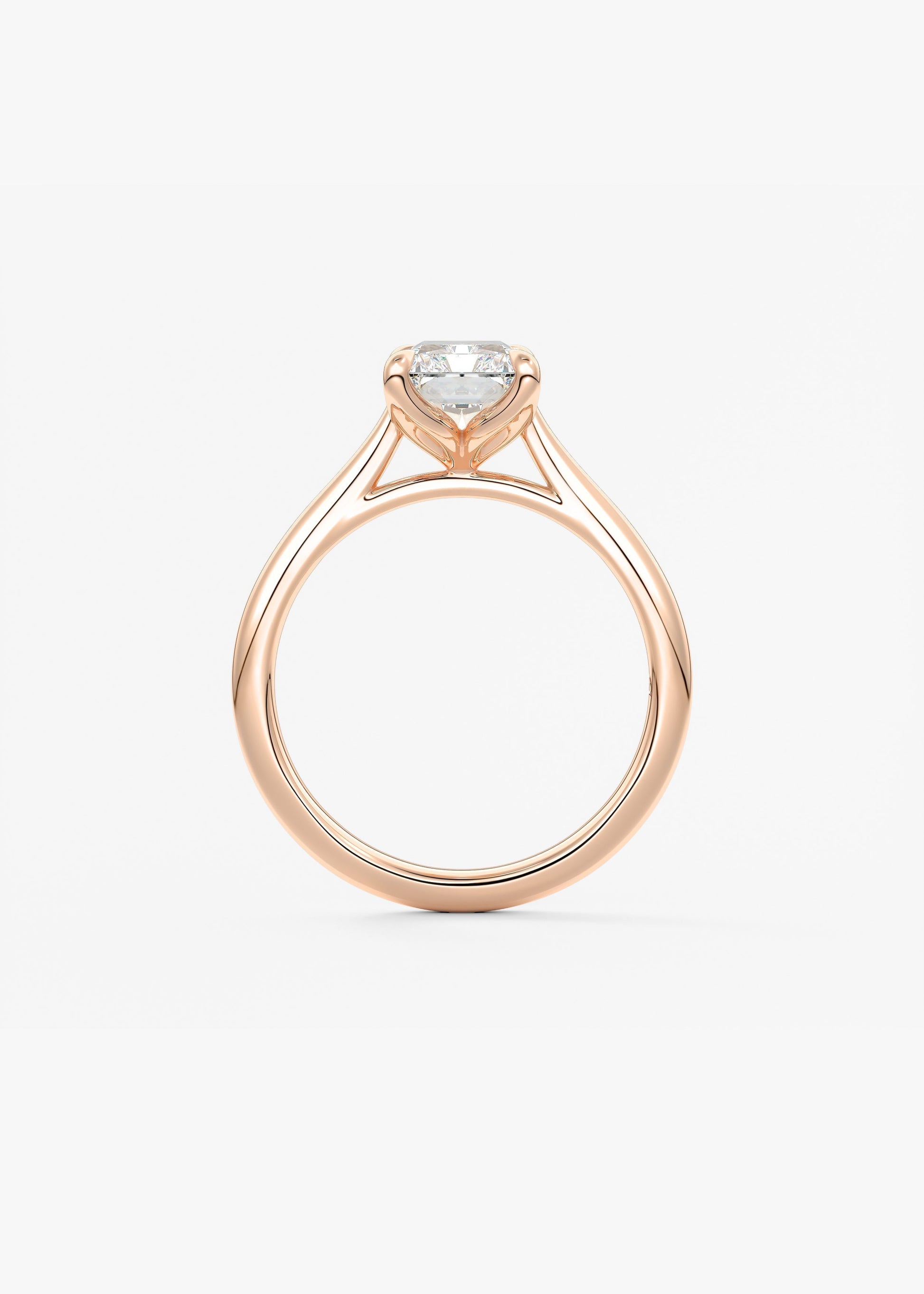 Radiant Solitaire Cathedral Lab Grown Diamond Engagement Ring