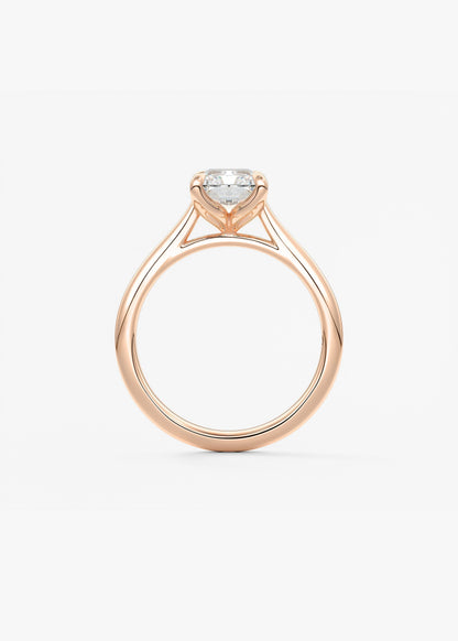 Radiant Solitaire Cathedral Lab Grown Diamond Engagement Ring