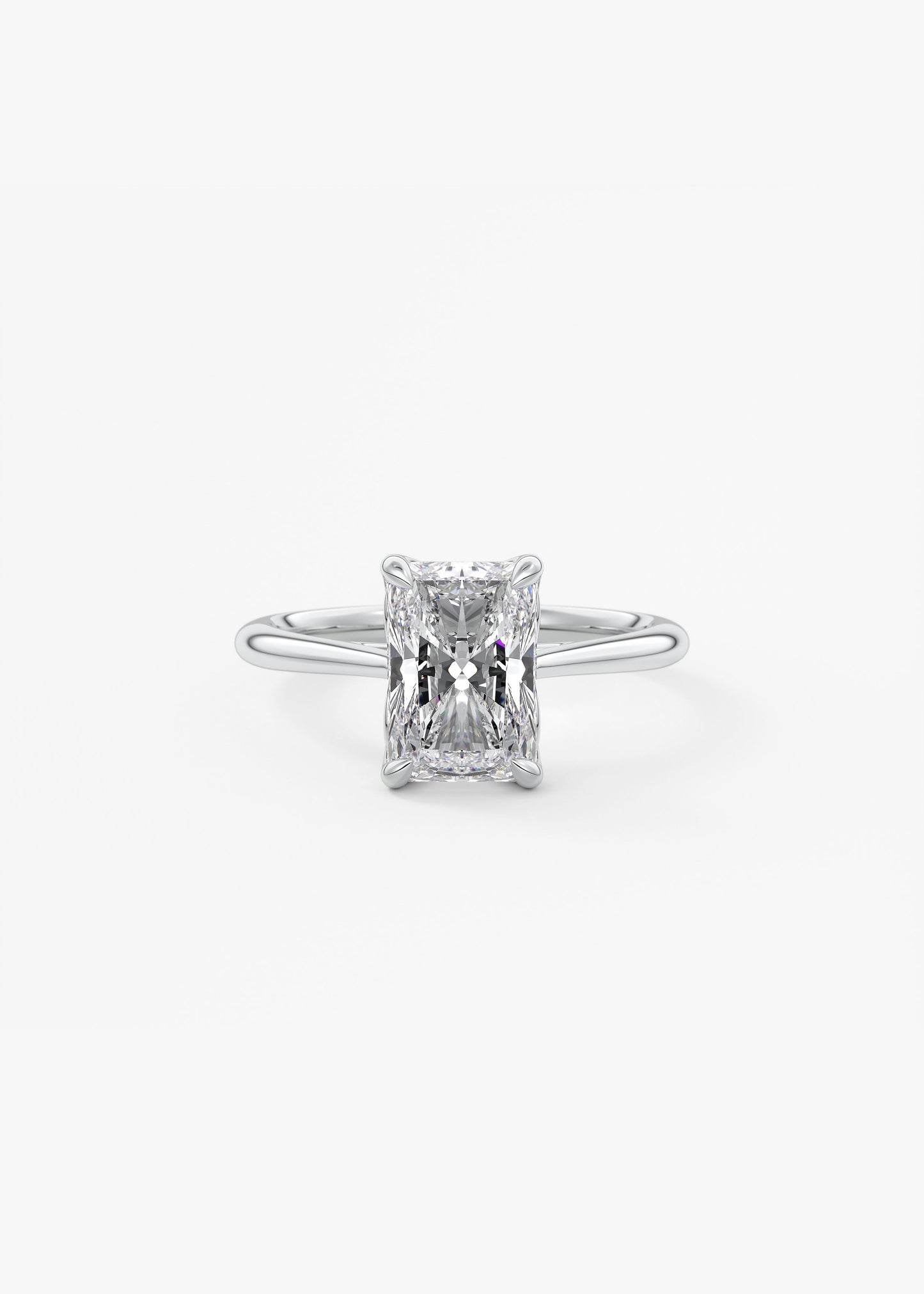 Radiant Solitaire Cathedral Lab Grown Diamond Engagement Ring