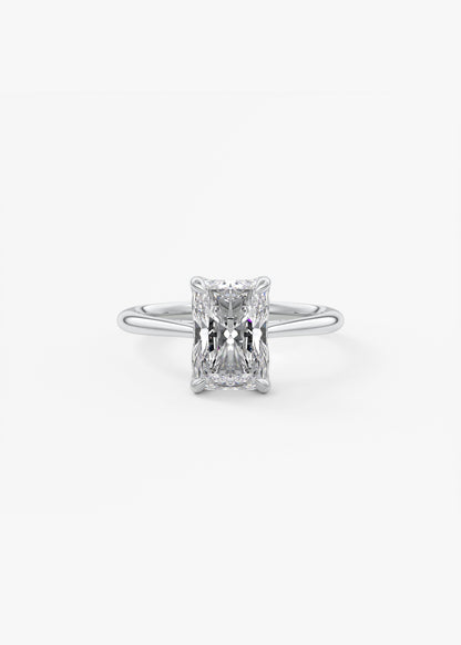 Radiant Solitaire Cathedral Lab Grown Diamond Engagement Ring