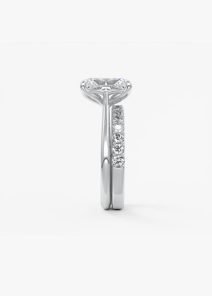 Radiant Solitaire Cathedral Lab Grown Diamond Engagement Ring
