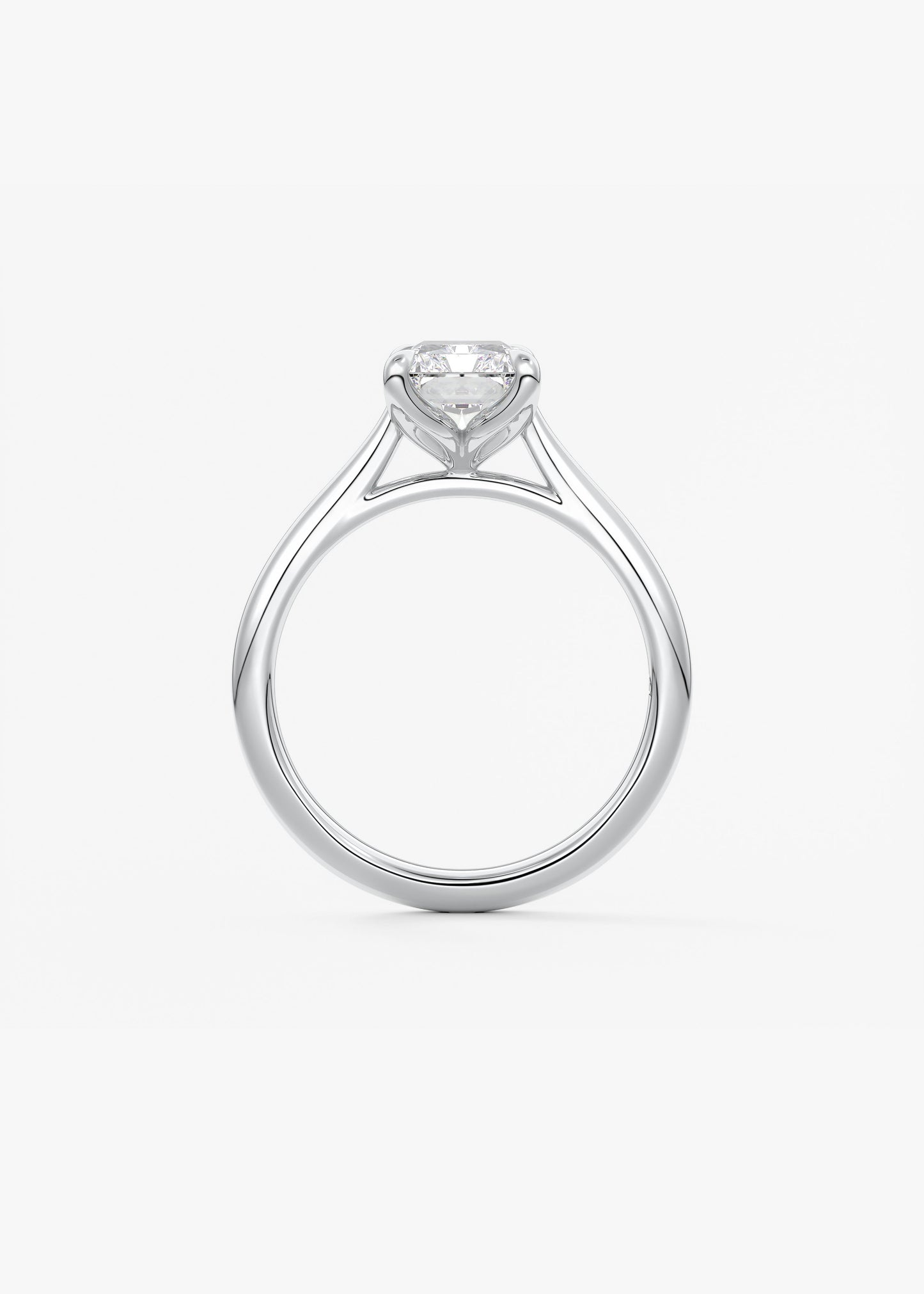 Radiant Solitaire Cathedral Lab Grown Diamond Engagement Ring