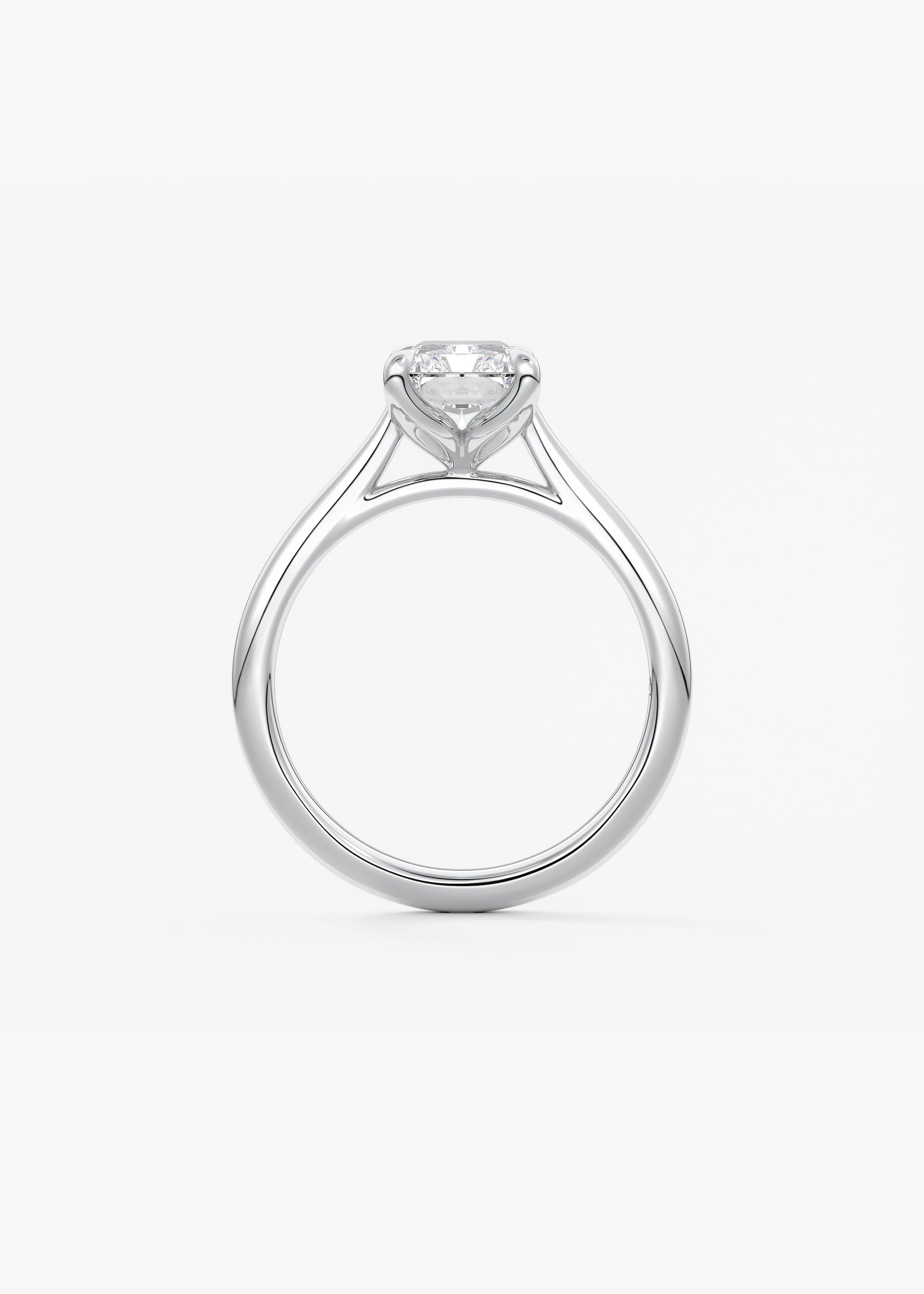 Radiant Solitaire Cathedral Lab Grown Diamond Engagement Ring