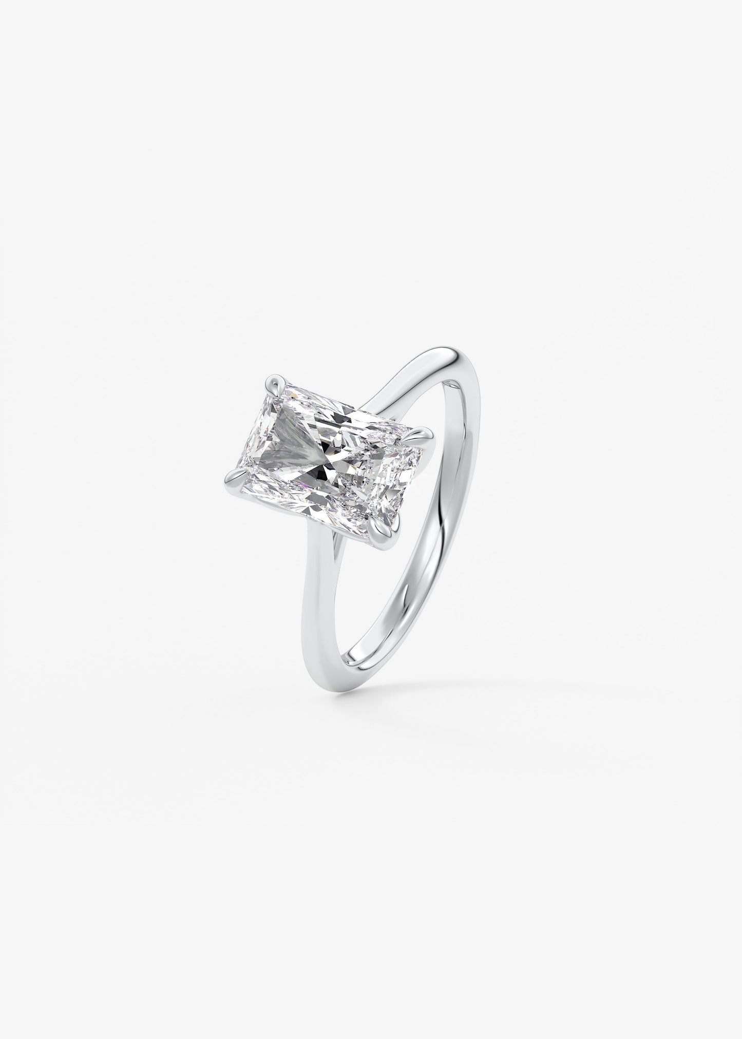 Radiant Solitaire Cathedral Lab Grown Diamond Engagement Ring