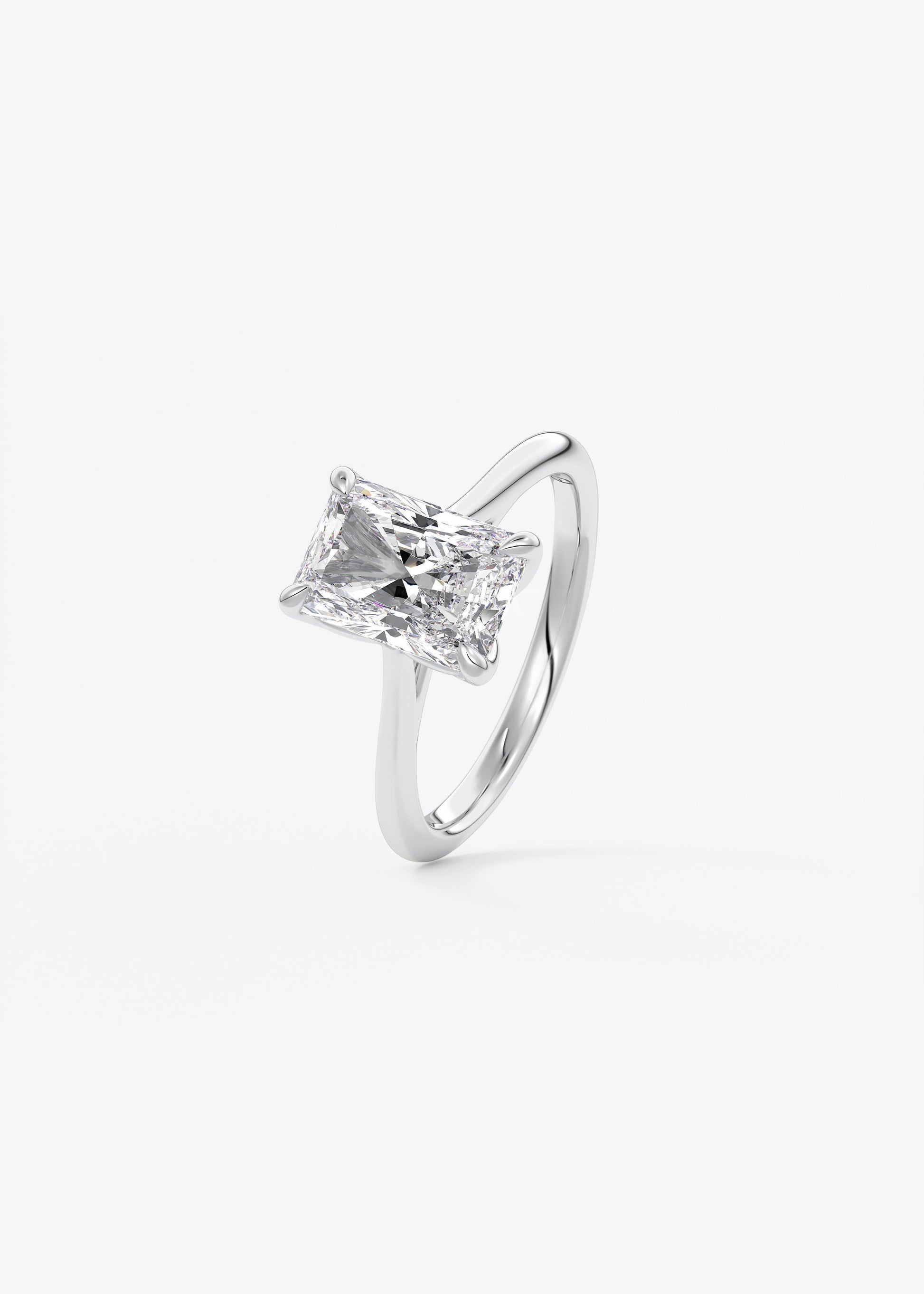 Radiant Solitaire Cathedral Lab Grown Diamond Engagement Ring