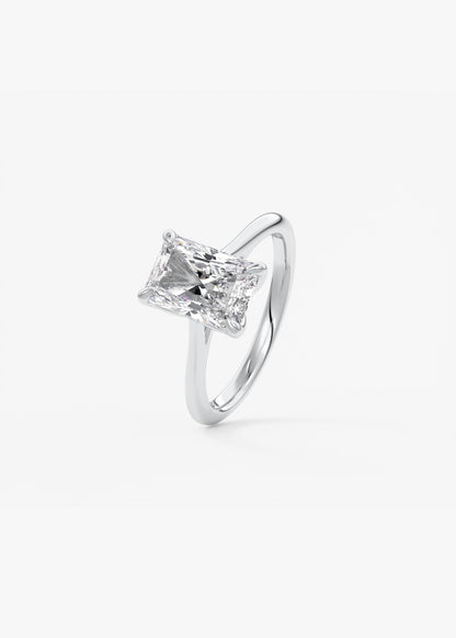 Radiant Solitaire Cathedral Lab Grown Diamond Engagement Ring