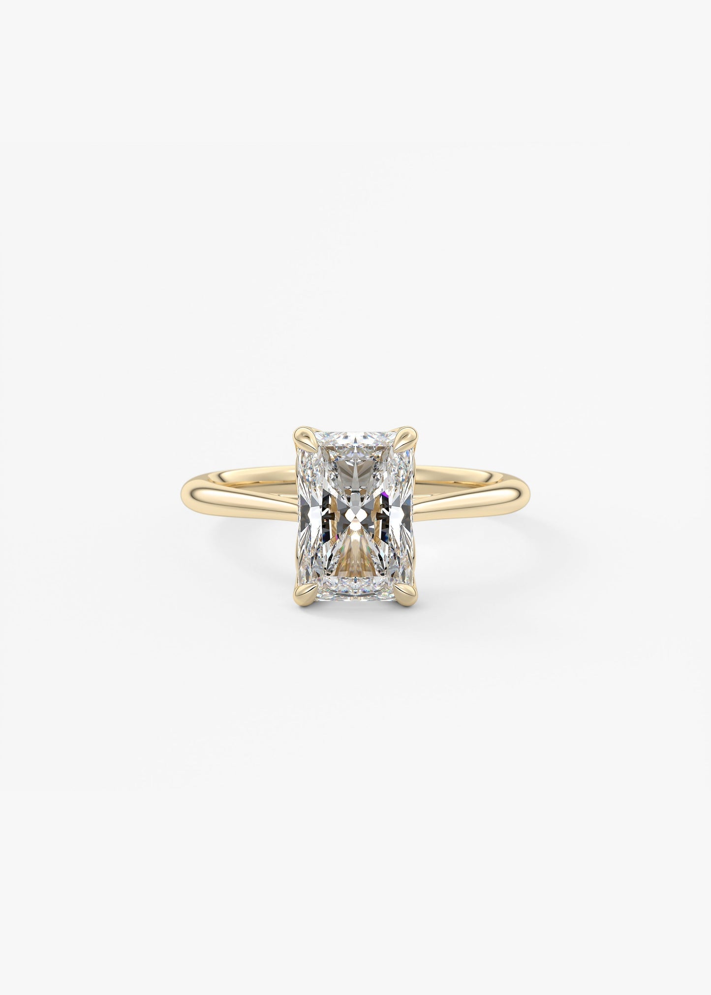 Radiant Solitaire Cathedral Lab Grown Diamond Engagement Ring