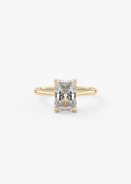 Radiant Solitaire Cathedral Lab Grown Diamond Engagement Ring