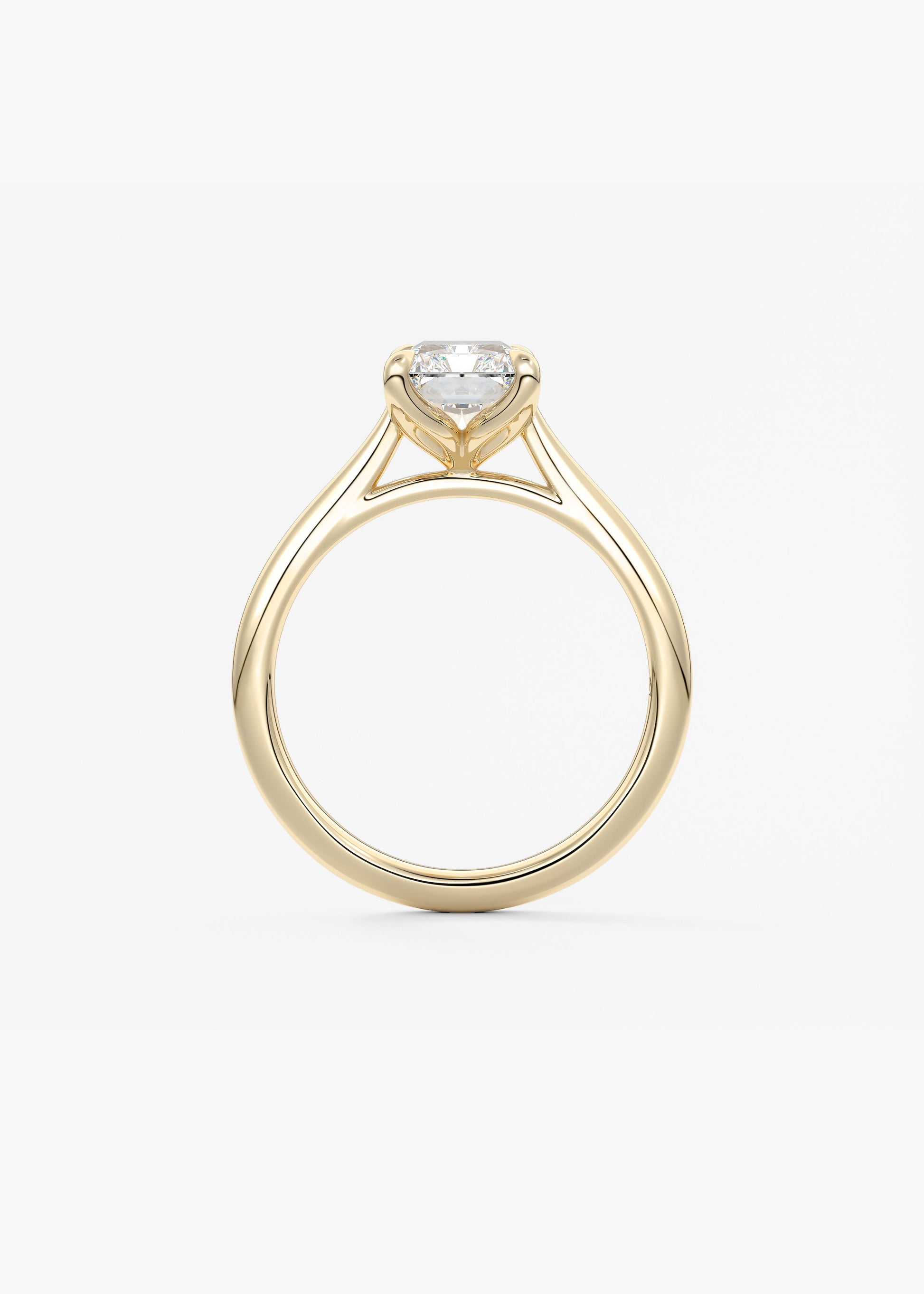 Radiant Solitaire Cathedral Lab Grown Diamond Engagement Ring
