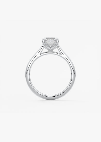 Emerald Solitaire Cathedral Lab Grown Diamond Engagement Ring