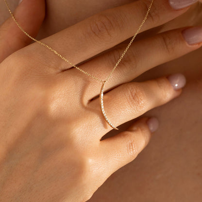 0.2 TCW Round Shape Moissanite Moon Necklace